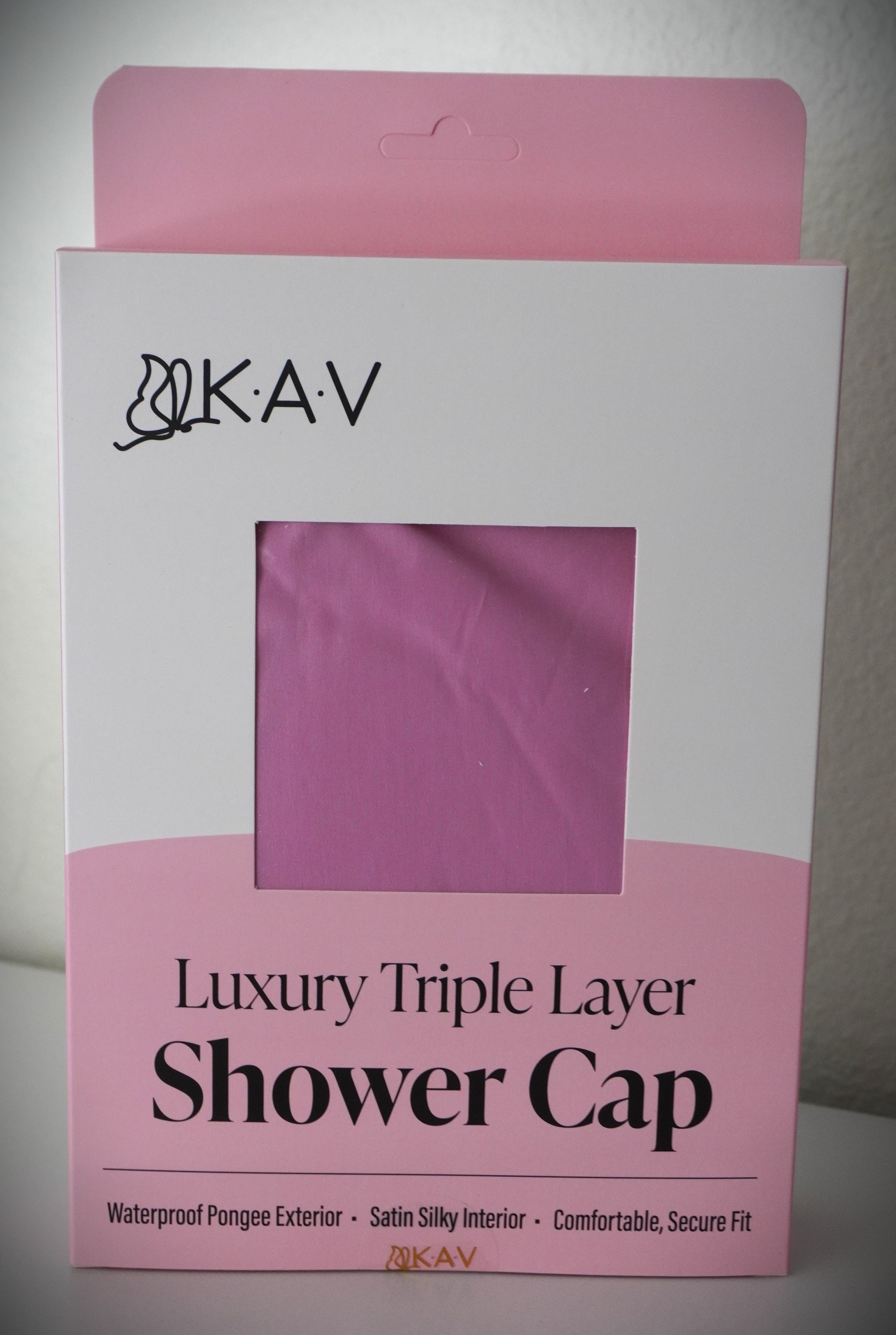 KAV Luxury Triple Layer Shower Caps - Pink
