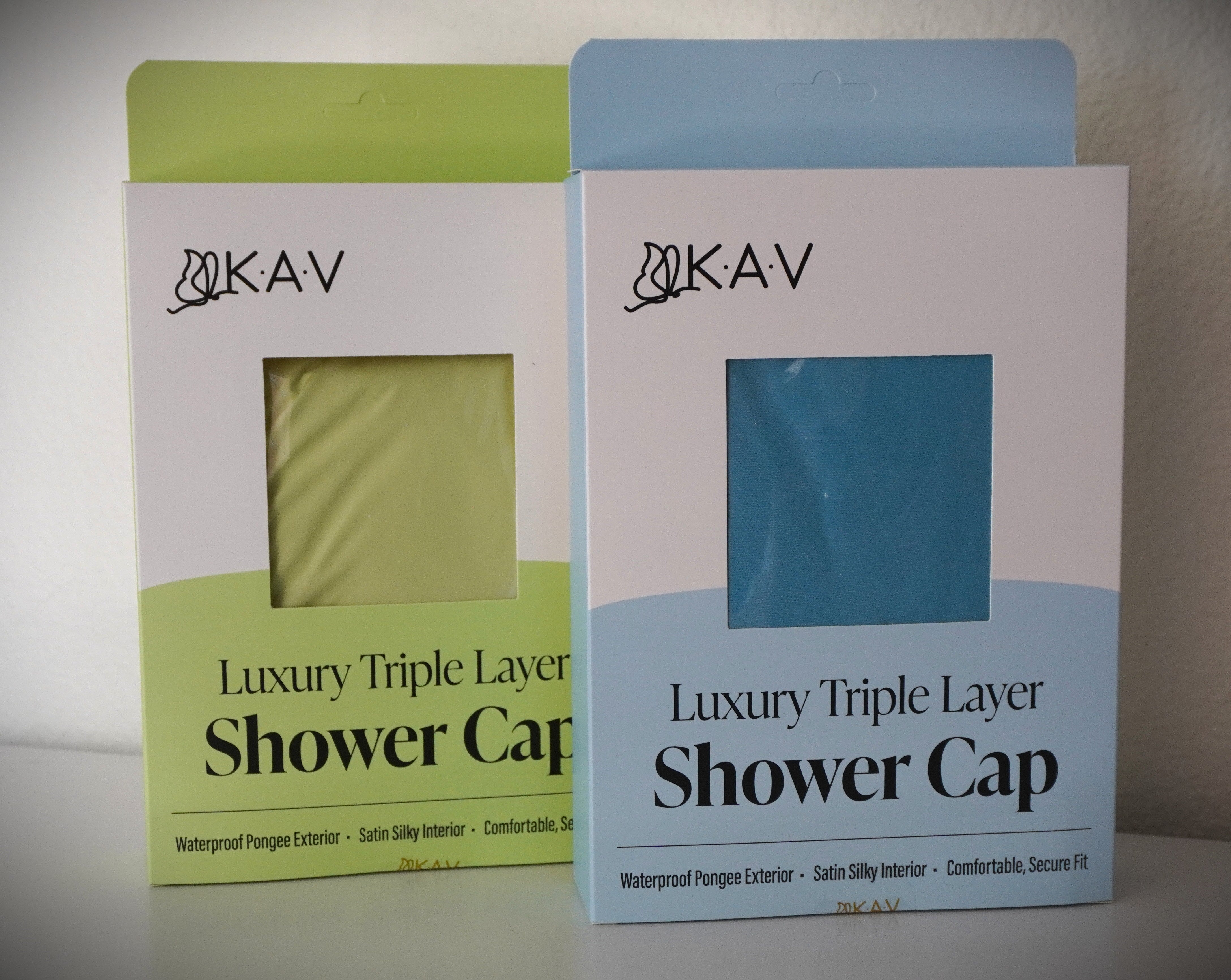 KAV Luxury Triple Layer Shower Caps - Blue