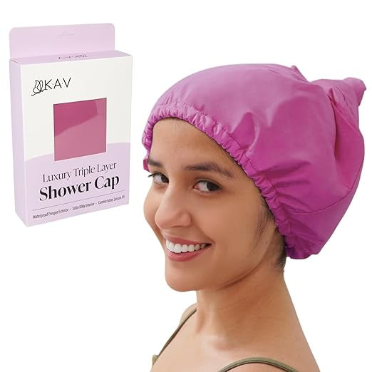 KAV Luxury Triple Layer Shower Caps - Purple