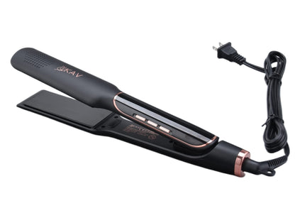 Gemma Gloom - Black Ceramic Coated Hair Straightener, Flat Curling Iron & Accessory Set, Quality 3D Titanium Plates w/ Auto Shut Off