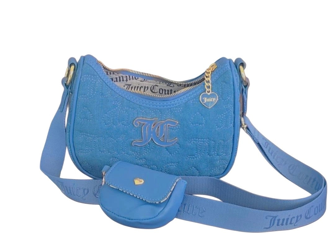 Juicy Couture Pink League Hobo Crossbody - Denim (Blue)