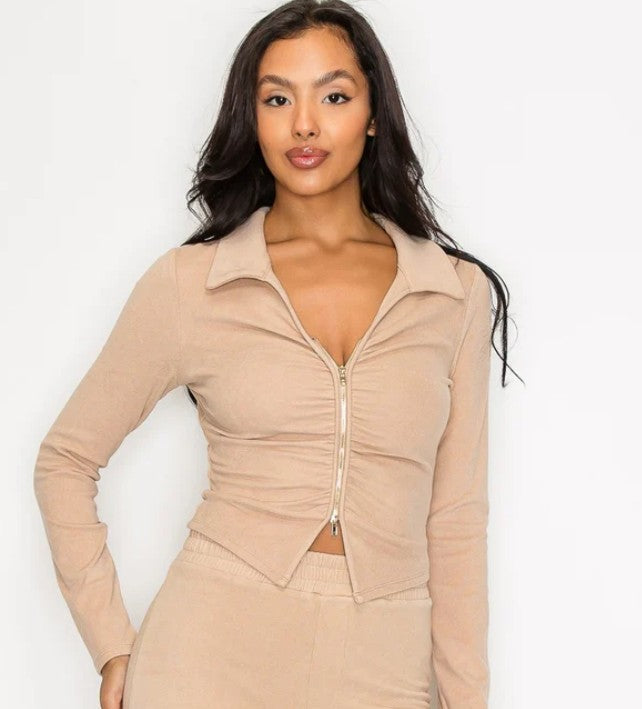 Mid-Rise Fit & Flare Elastic Pants