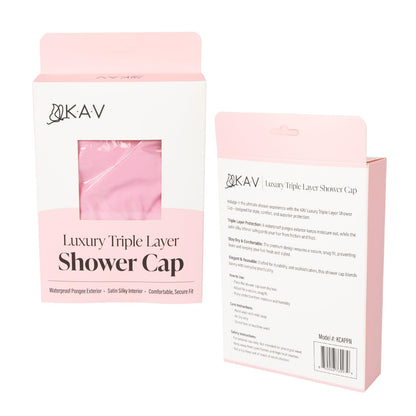 KAV Luxury Triple Layer Shower Caps - Pink