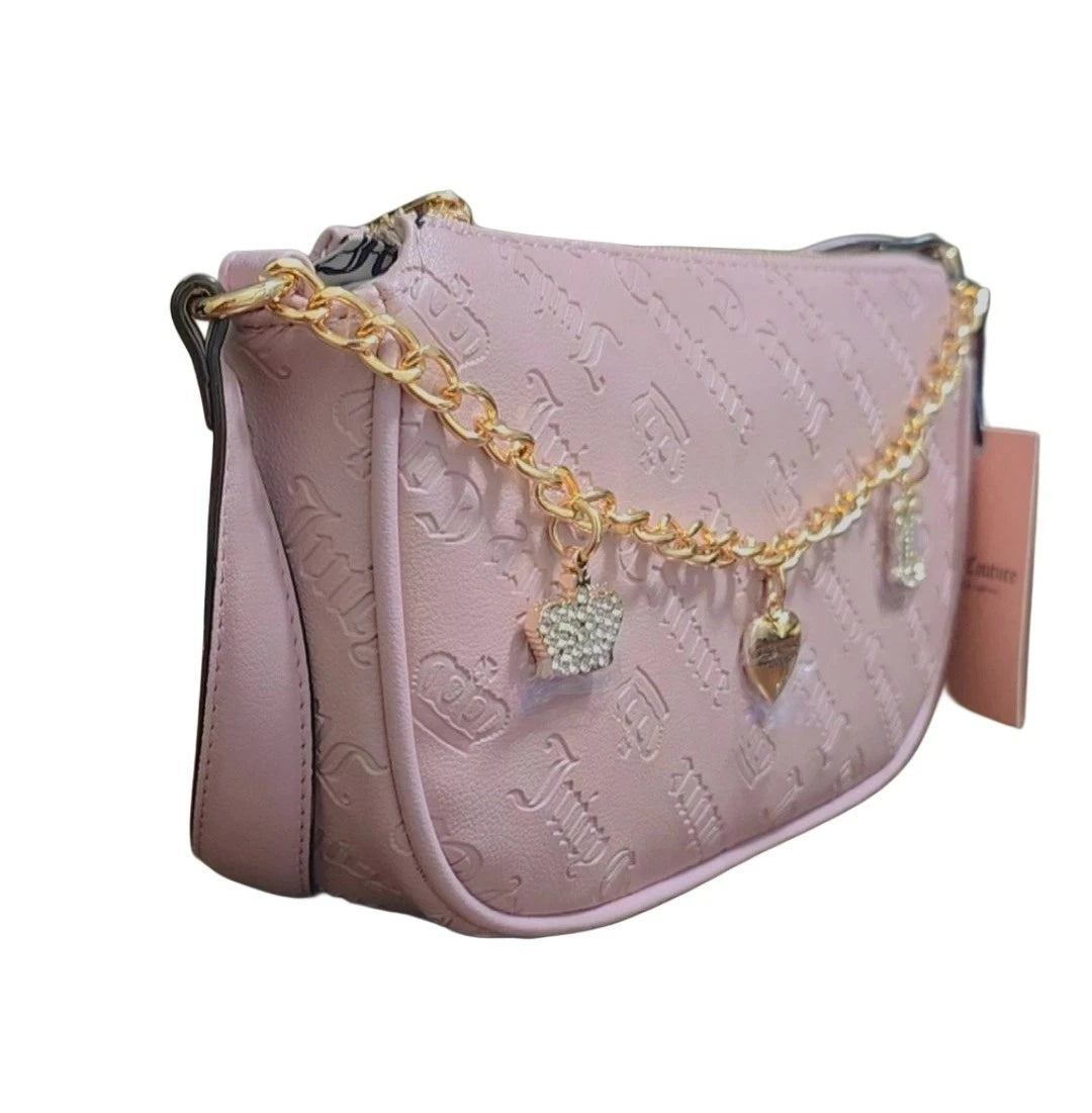 JUICY COUTURE Not Your Babe Shoulder Bag Purse ~ Dusty Blush w CHARMS