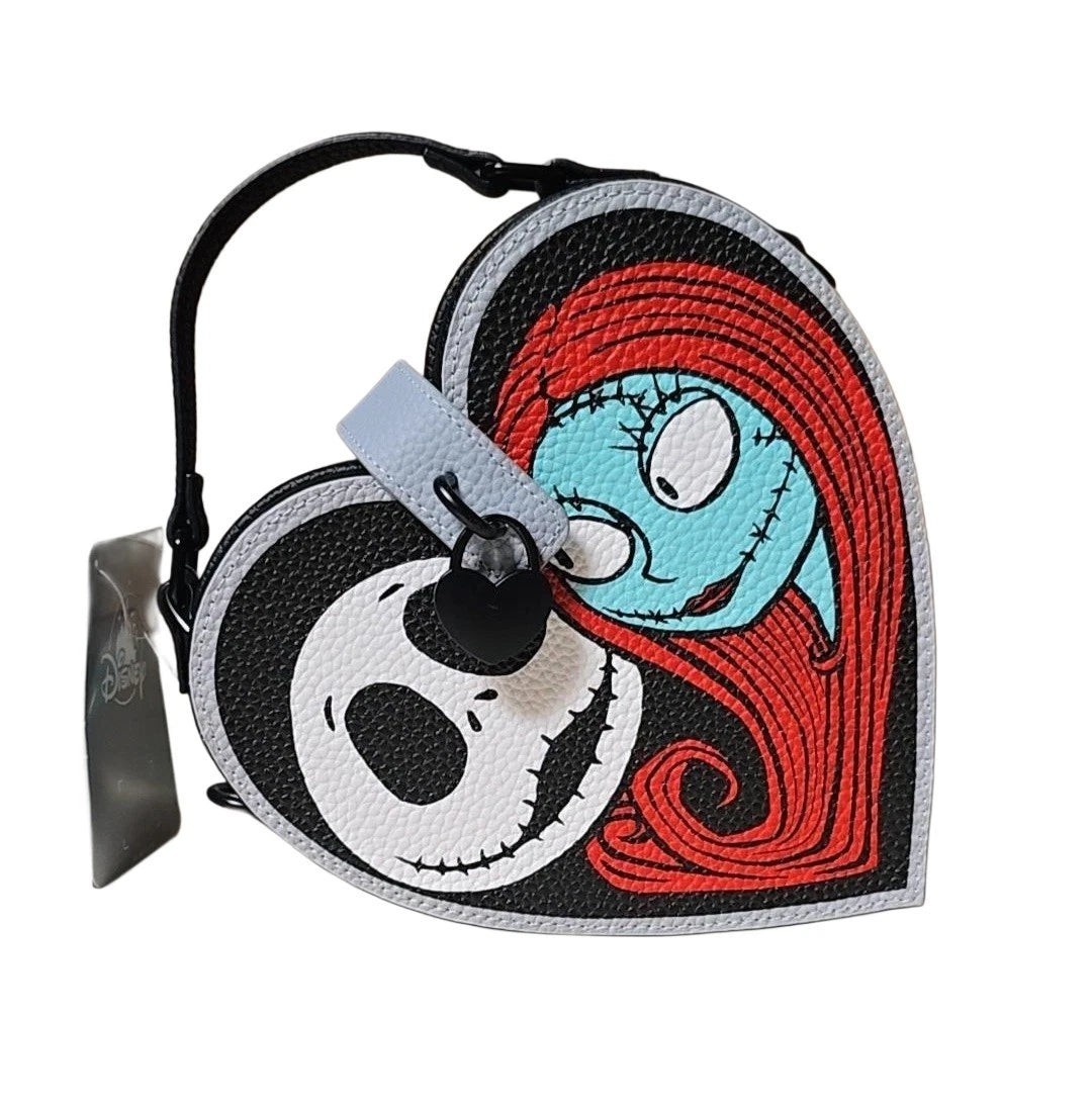 2023 Disney Parks Nightmare Before Christmas Jack And Sally Heart Bag Crossbody