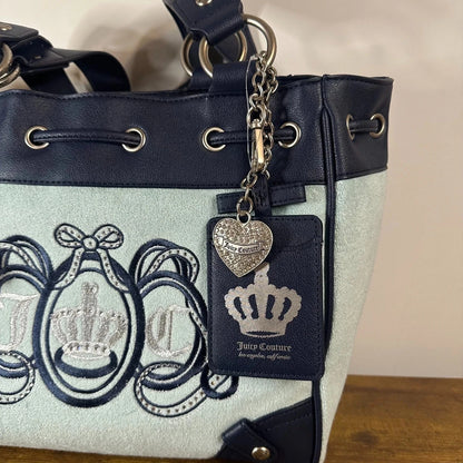 New Juicy Couture Lovers Club Daydreamer Tote Pastel Turquoise Blue Y2K Handbag