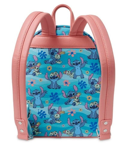Disney parks Stitch Loungefly Mini Blue Backpack – Lilo & Stitch with Scrump