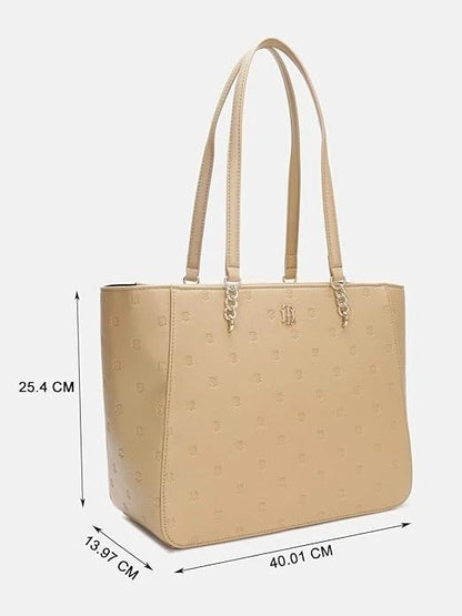 Tommy Hilfiger Store Logo Black Polyurethane Tote Bag