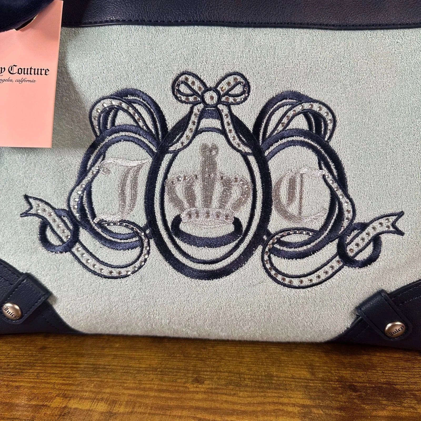 New Juicy Couture Lovers Club Daydreamer Tote Pastel Turquoise Blue Y2K Handbag