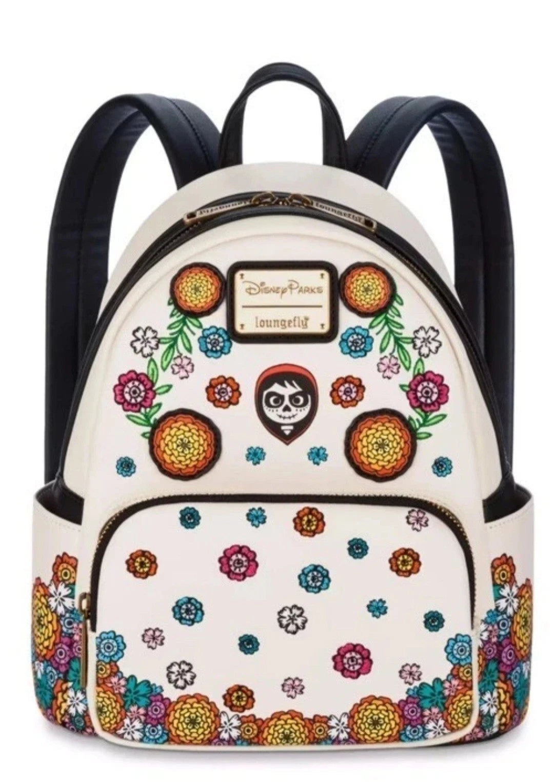 Disney Loungefly 2024 Pixar Coco Miguel Day Of The Dead Flowers Backpack - NEW