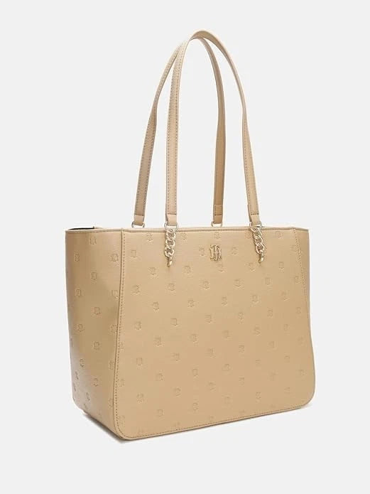 Tommy Hilfiger Store Logo Black Polyurethane Tote Bag